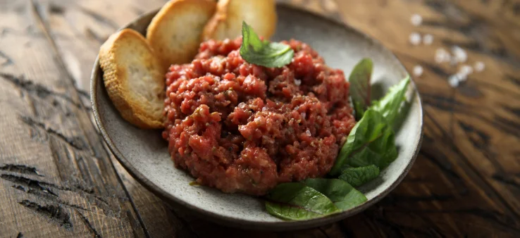 3. Kitfo (Minced Raw Beef)