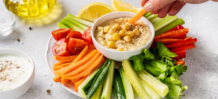 2. Capsicum and Hummus Platter (Inspired by Sydney Swans' Red)