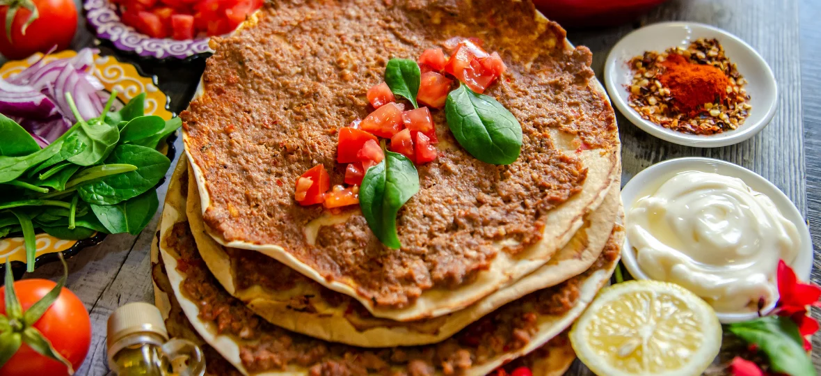 Lahmacun (Turkish Flatbread with Toppings)